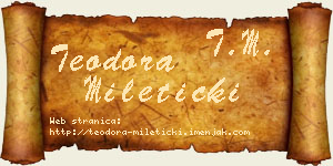 Teodora Mileticki vizit kartica